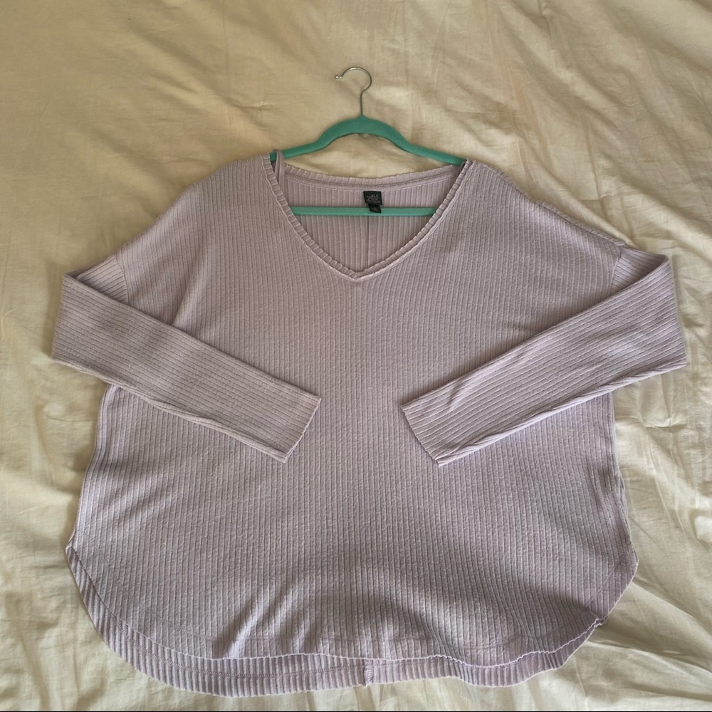 Wild Fable Long Sleeve V-Neck Cozy Rib T-Shirt